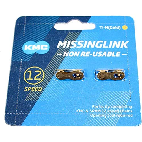 KMC Unisex Missing Links 12NR Gold Bicycle Chain Link (12 Speed) - Variation Gold