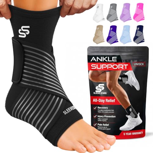 Ankle Support Brace Men Women Pair Medium Black - Support & Recovery