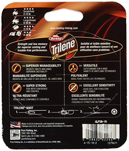 Berkley Trilene XL Monofilament Fishing Line 8lb Test, 3000 Yards, Clear
