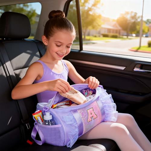 Kids Dance Bag with Monogram - Lightweight Water-Resistant School Backpack for Girls 3-6 Years