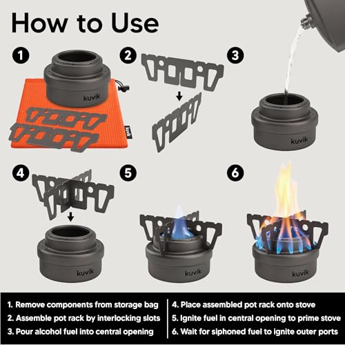Ultralight Titanium Alcohol Camping Stove for Backpacking and Outdoor Cooking