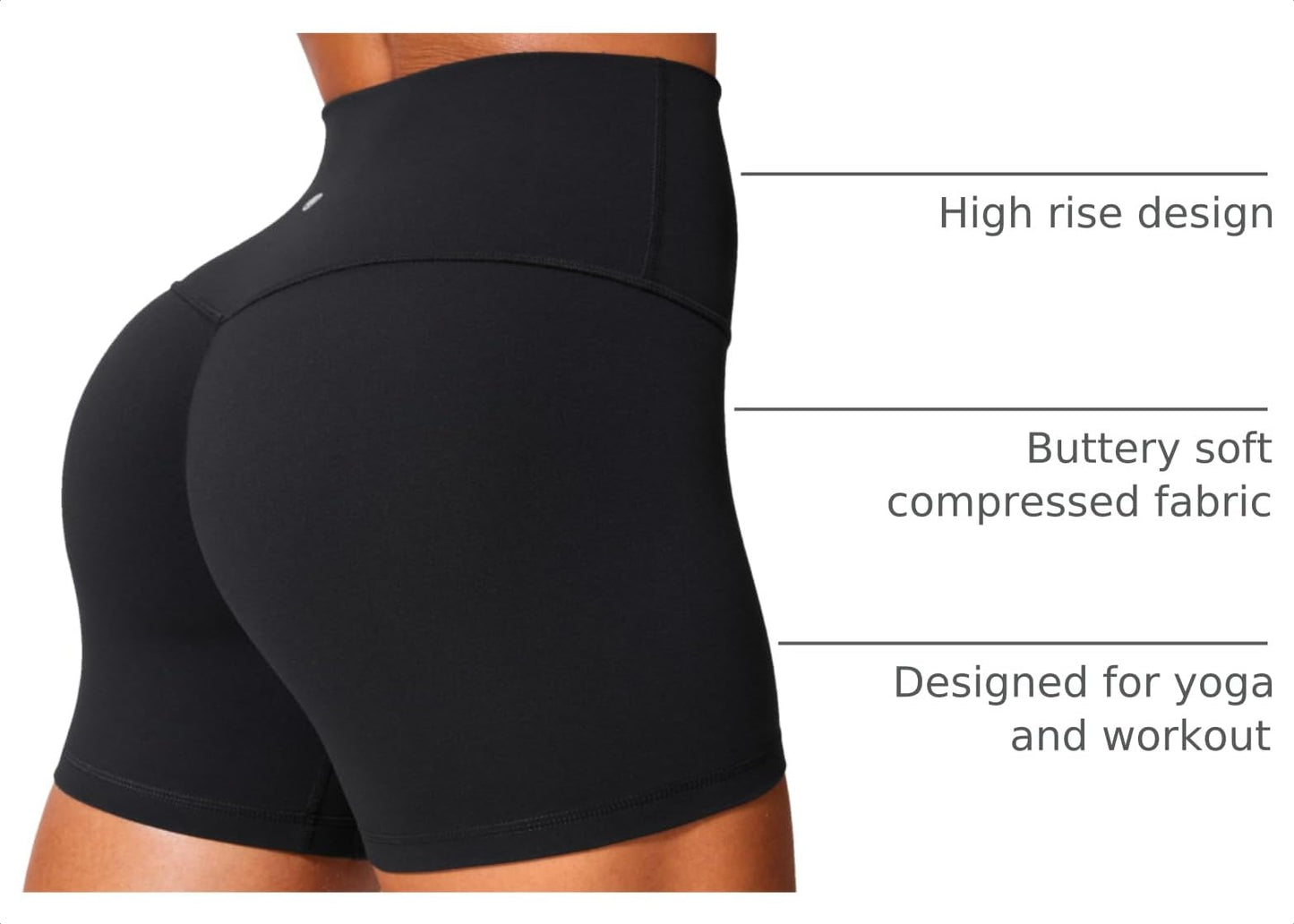 CRZ YOGA Secretsculpt Biker Shorts 4" Black Medium