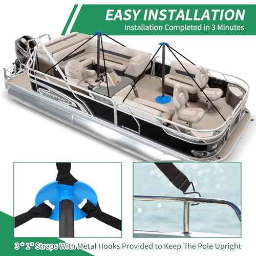 Windproof Boat Cover Support Pole System 2 Pcs with 8 Adjustable Heights Telescoping Steel Furniture Cover Support Poles 18"-57" with Straps Storage Bag