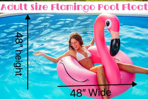 48-Inch Inflatable Flamingo Pool Float - Summer Beach Lounger for Kids & Adults - Pink