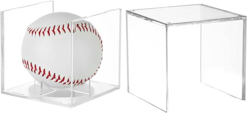 4 Pack Baseball Display Case,Baseball Box ,UV Protected Acrylic Square Baseball Holder, - for Official Size Ball