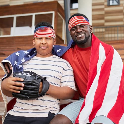 American Flag Baseball Headbands 6 Pack - Patriotic Sports Gift for Team