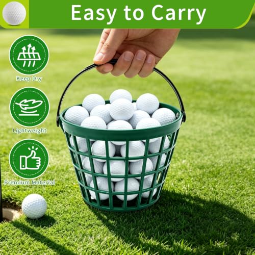 3 Pack Golf Ball Baskets - Portable Plastic Ball Containers for Golf Practice