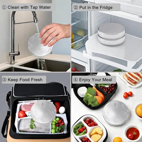 2 Packs Stainless Steel Ice Packs for Lunch Boxes - Reusable Quick Freeze Packs for Cooler, Bento, Lunch Bags - Long Lasting Cooling Ice Packs for Camping, Fishing, Picnics and Travel