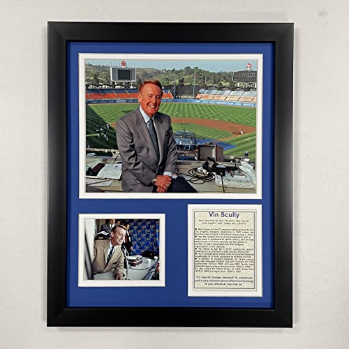 Legends Never Die, Inc. Vin Scully | Los Angeles Dodgers | 12"x15" Framed Photo Collage