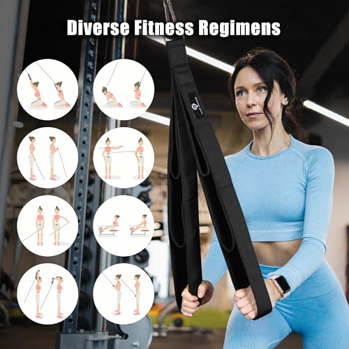 EVMT Tricep Rope Cable Attachment for Gym & Home Workouts - 27 & 20 Inch