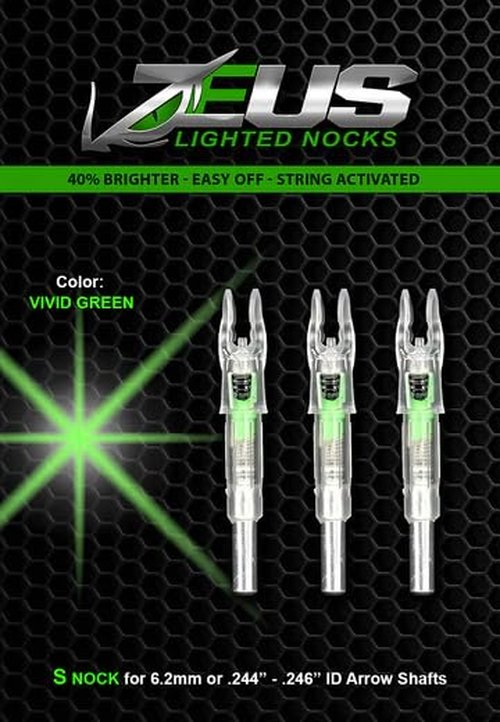 Killz Products Zeus Lighted NOCKS 3 Pack S 6.2mm .244" - .246"