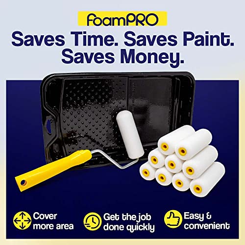 4-Inch Foam Roller Refills Pack of 10 for Smooth Paint Application - Fine Finisher