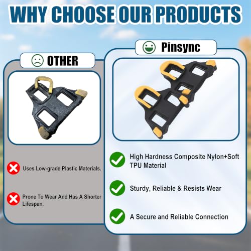 Yellow Road Bike Cleats Compatible with SPD-SL Pedals 4 Pack