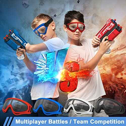 POKONBOY 4 Pack Protective Goggles Safety Glasses Eyewear Compatible with Nerf Guns for Kids Teens Game Battle