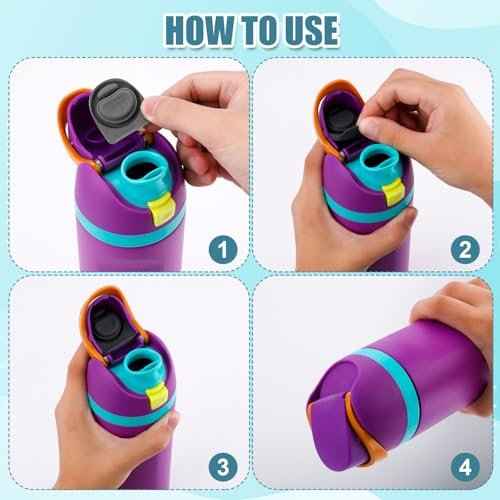 4pcs Replacement Stopper Compatible with Owala FreeSip 24oz 32oz 40oz, BPA-Free Silicone Water Bottle Lid Gaskets Replacement for Owala 16/24/32/40oz Bottle Mouth Cap Stopper Seal Parts Accessories