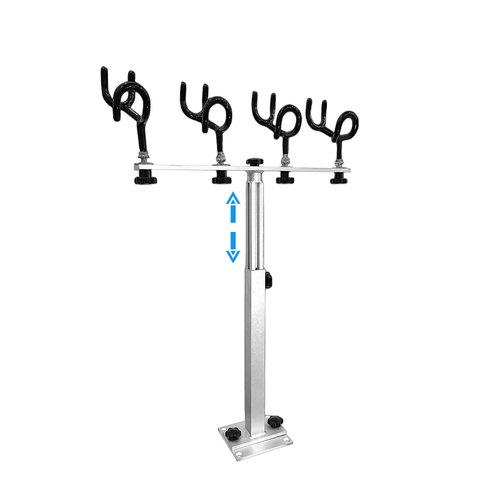 Aluminum Fishing Rod Holder for Boat,Fishing Boat Accessories with Replacement Mounting Plate,PVC Coated Steel Wire Fishing Pole Holders for Ship,Yacht,Adjustable Height(Silver)
