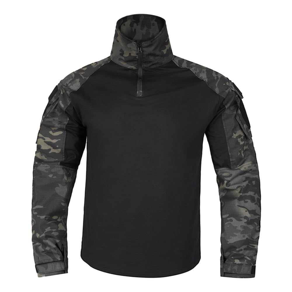 KRYDEX Tactical G3 Combat Shirt Rapid Assault Long Sleeve Shirt with Elbow Pads (MCBK, Medium)