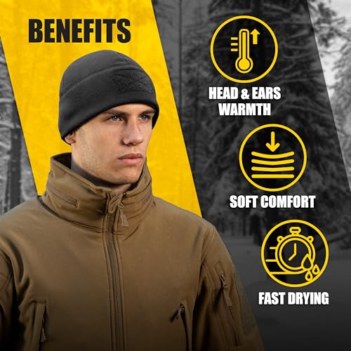 M-Tac Tactical Beanie Fleece Watch Cap - Winter Hat Elite - Patch Panel