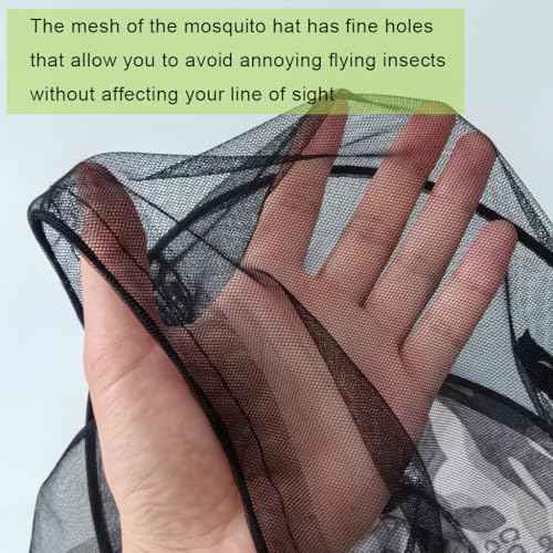 Mosquito Net Hat Adjustable Beekeeper Hat Lightweight & Foldable Bug Head Net for Outdoor Hiking Camping UV Protection Polyester Mesh for Men & Women Grey