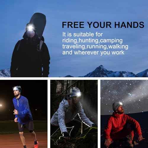 Tutuko Unisex LED Beanie with Light, USB Rechargeable Headlamp Knitted Winter Cap Gifts for Men Women Dad