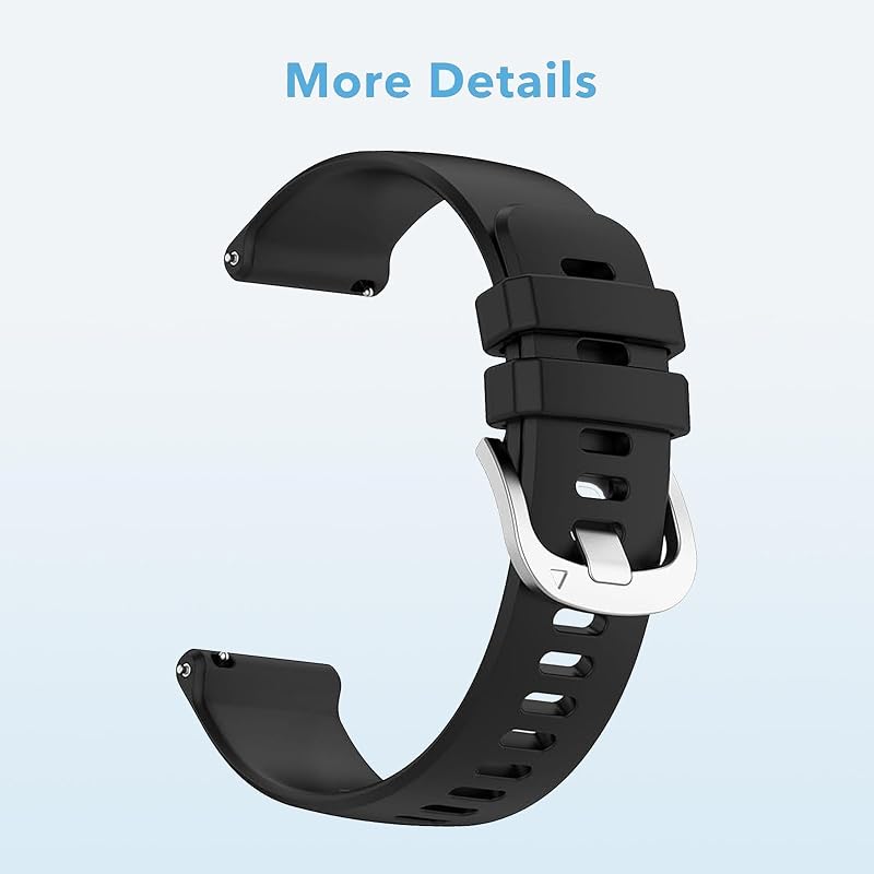Garmin Vivoactive 6/5/3 & Forerunner 165/55 20mm Quick-Release Waterproof Watch Bands — Black, 2-Pack