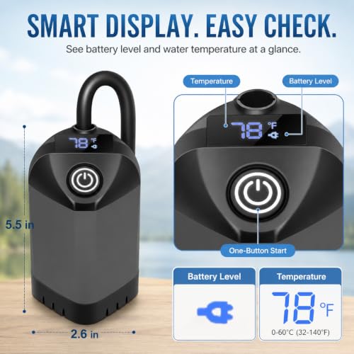 Rechargeable Portable Shower for Camping with 7800mAh Battery and Adjustable Spray