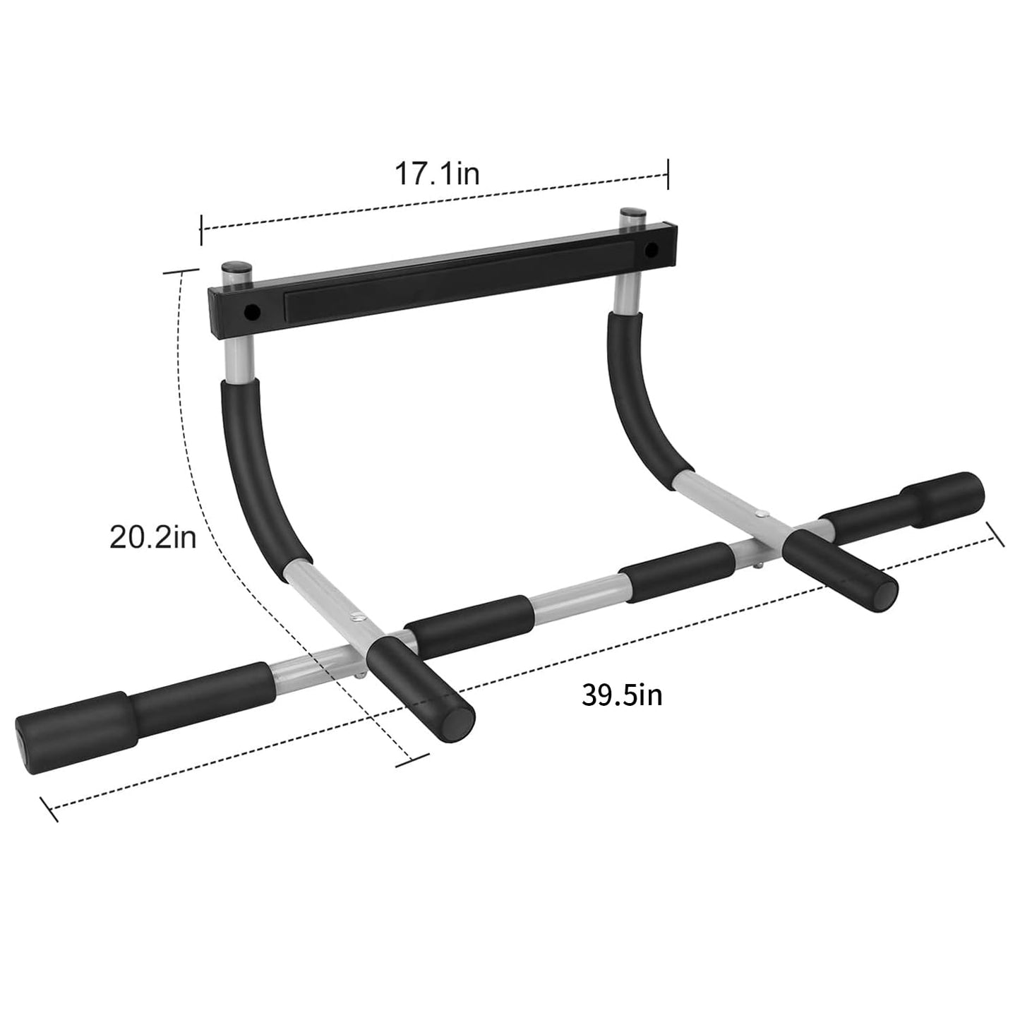 Doorway Pull Up Bar for Home Gym, Padded Grips Chin Up Bars for Door Frame, Heavy-Duty Thickened Steel