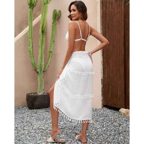 Eicolorte Sarong Cover Up Womens Beach Cover Up Bikini Bathing Suit Swimsuit Swimwear Coverup Sarong Pareo Wraps for Women
