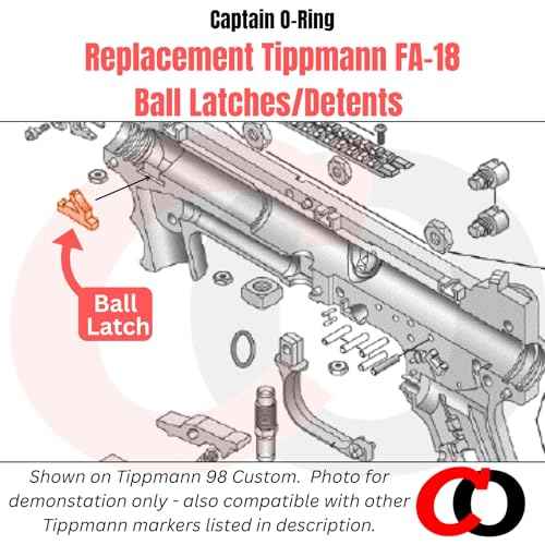 Captain O-Ring ? Replacement Ball Detent Latch for Tippmann 98, A5, X7 FA-18 Ball Keeper (Select Pack Qty)