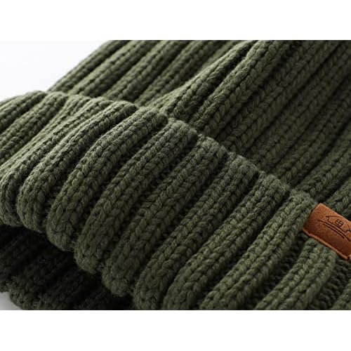 Home Prefer Mens Winter Hat Wool Fleece Lined Knit Beanie Hat Warm Stocking Caps