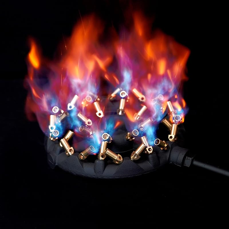 Outdoor Gas Stove with 32 Brass Tips - Propane Jet Burner for Camping & Turkey Frying - GB-32