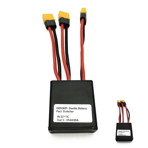 Double Battery Discharge Converter, 36V/48V Double Battery Discharge Converter for E-Bike, 20A 500W Dual Battery Pack SwitchBalance, Increase Capacity by Connecting Two Batteries 36V