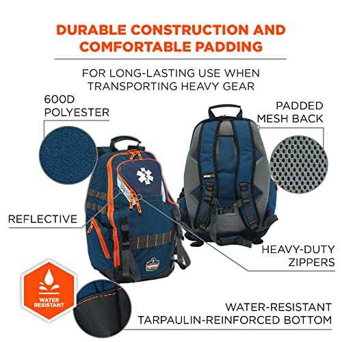Ergodyne Arsenal 5244 Medic First Responder Trauma Backpack Jump Bag for EMS, Police, Firefighters, Blue