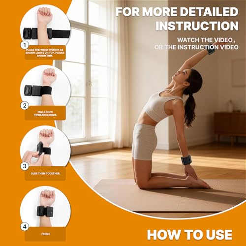 Matcha Wearable Wrist & Ankle Weights for Fitness, 2.6LB Pair - Adjustable & Comfortable