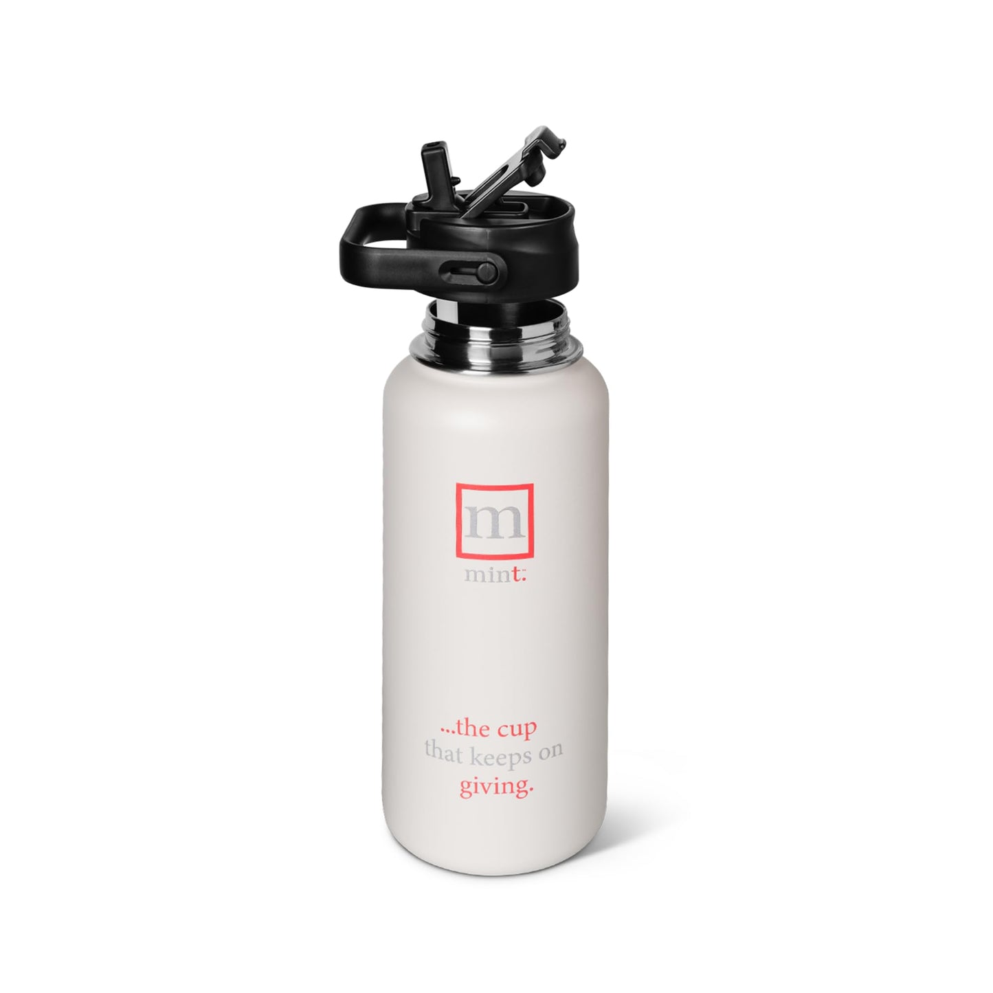 Mint Sport Insulated Stainless Steel Water Bottle with Straw – 32 oz BPA-Free Sports Water Bottle, Leakproof Double-Wall Vacuum Insulation for Gym, Travel & Sports (Midnight Black)