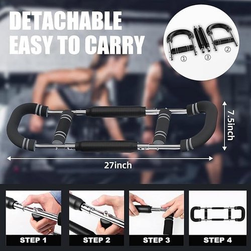 Saker Twister Arm Trainer 40-100lb Adjustable Chest Workout Equipment Sakerplus Arm Trainer Shaker Twister Arm Trainer Portable Power Twister Bar Detachable Design Fitness