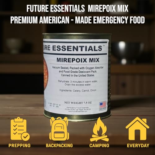 Future Essentials Mirepoix Soup Mix 7.5 oz - 25+ Year Shelf Life, Pack of 1