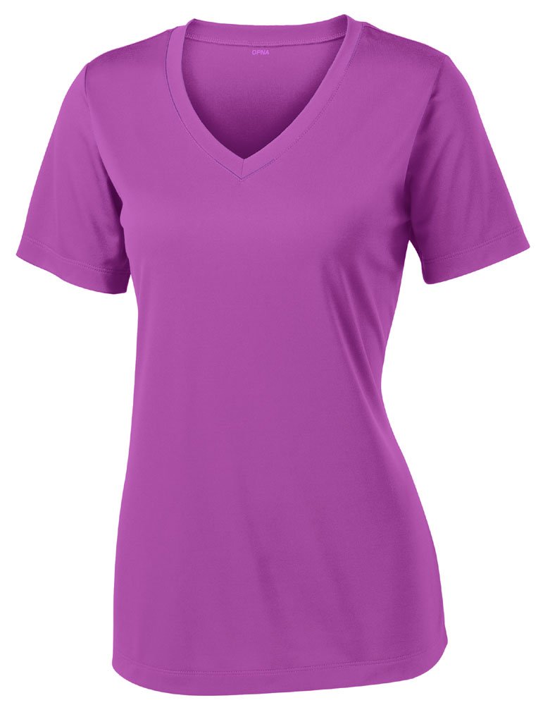 Opna V Neck T Shirts for Women, Athletic Short Sleeve Workout Top with UV Sun Protection, Quick Dry & Moisture Wicking Shirts for Women Gym Running Yoga Pink Orchid