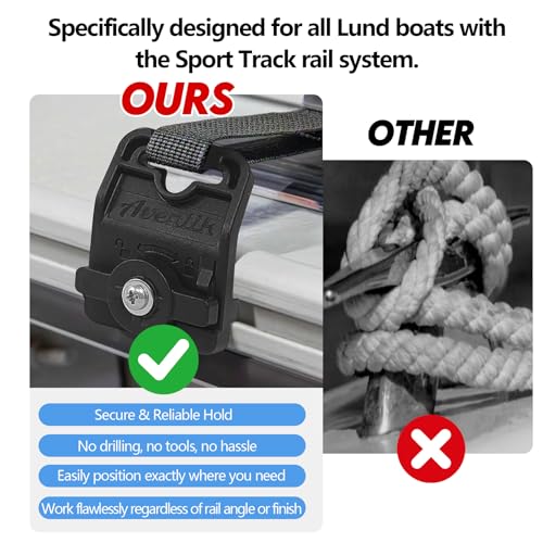 2 Pack Adjustable Boat Fender Hangers for Lund Sport Track System No Drilling Easy Install