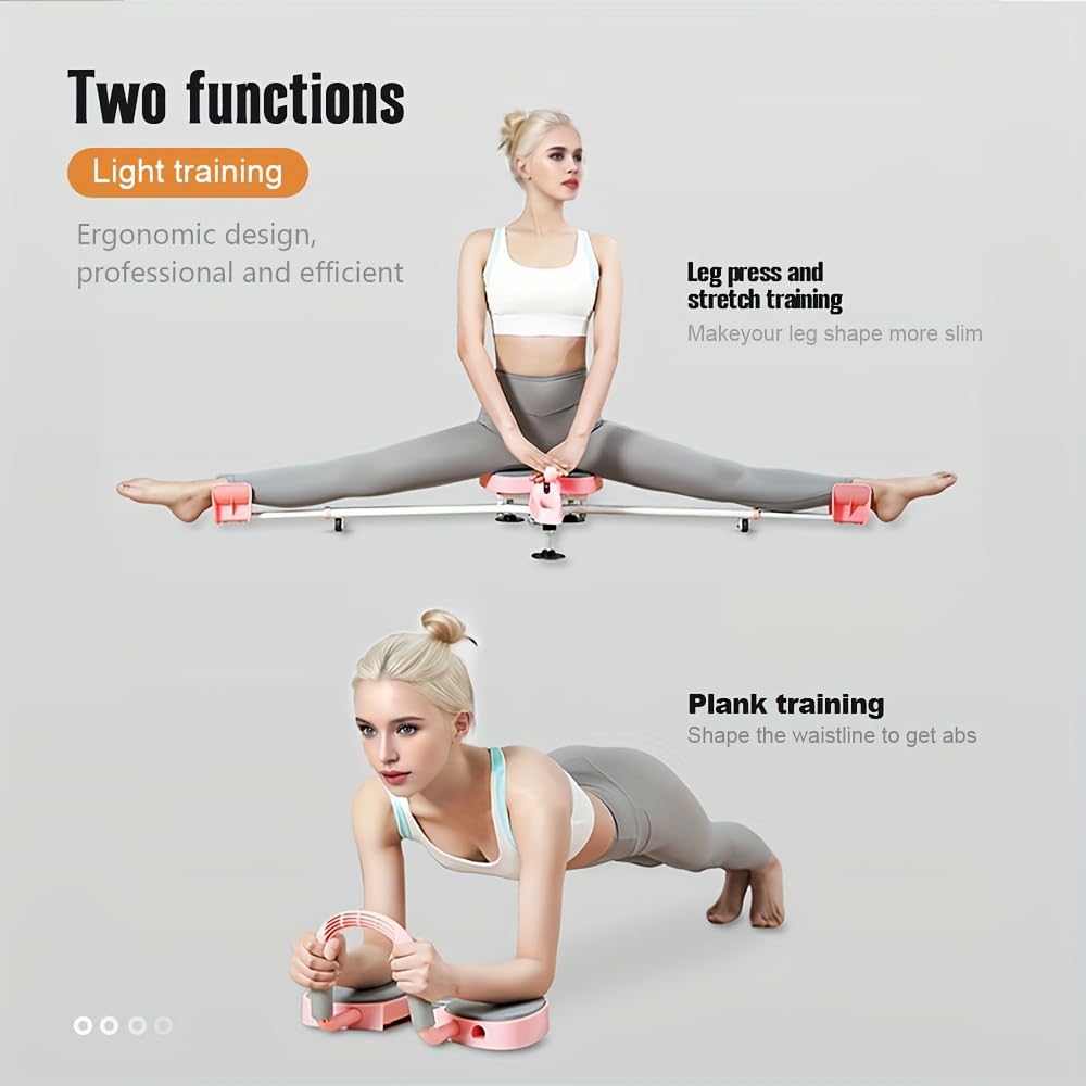 2-in-1 Adjustable Leg Stretcher & Stool with Backrest – 180°Flexible Support for Fitness, Yoga, Plank Exercises & Sitting Posture – Foldable,Portable Design (Orange)
