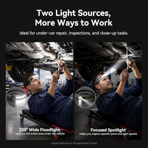 Rechargeable Headlamp 3 Pack with Wide 230° Beam for Adults - Black