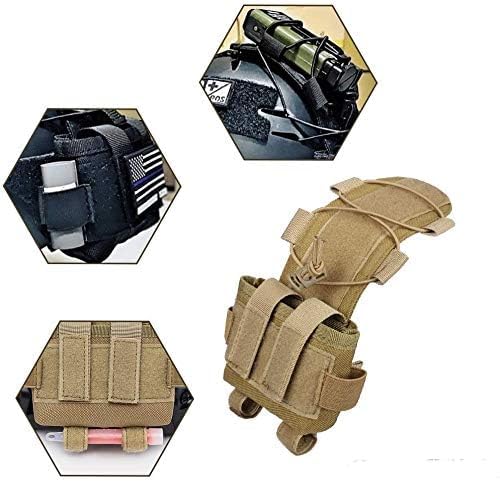 Tactical Helmet Battery Pouch Airsoft Helmet Counterweight Pouch Military Hunting Helmet Accessory (Tan)