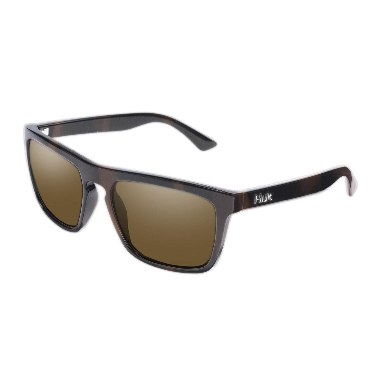 HUK Sunglasses, Polarized Lens Eyewear with Performance Frames, Fishing, Sports & Outdoors Sunglasses, (Siwash) Brown/Tort, Medium
