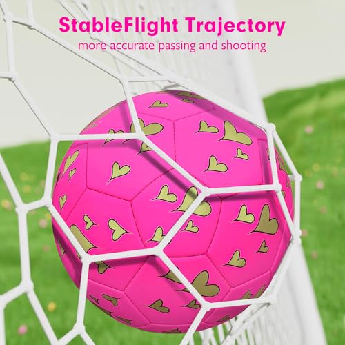 Soccer Ball Size 3 for Girls Little Kids - Golden Love, Ages 3-7