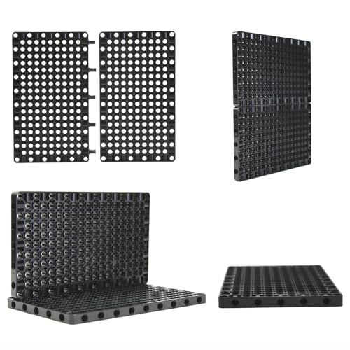 Black 4-Pack 19x11 Technical Building Base Plates for STEM & Creative Projects