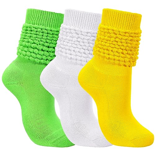 Geyoga 3 Pairs Slouch Socks for Women - Fresh Colors, Size 5-8