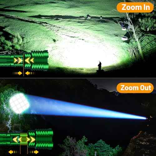 Rechargeable Flashlights 5000.000 High Lumens, Super Bright LED Flashlight Battery Powered|30H Long Life|Holster| Zoomable 5 Modes|Output|Waterproof|Powerful Tactical Flashlights for Emergency Camping