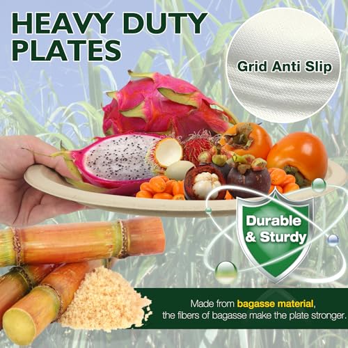 Heavy Duty Oval Paper Plates 12 Inch Pack of 100 – Disposable Restaurant Dinnerware