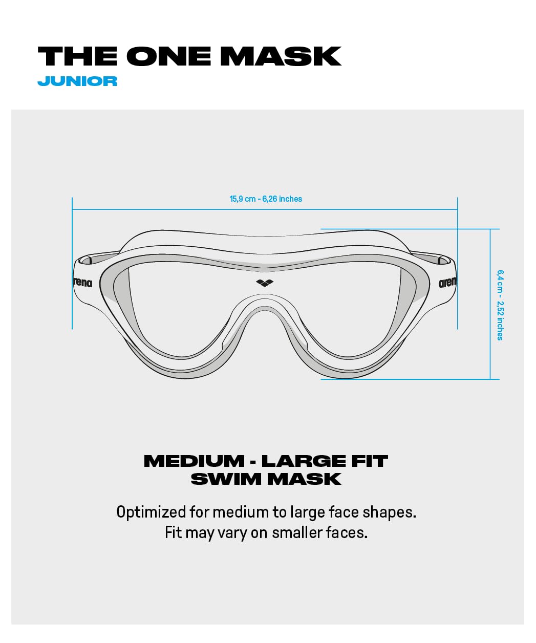 ARENA Unisex Youth The One Junior Swim Mask Fitness Swim Goggles for Boys and Girls Ages 6 to 12 Non-Mirror Lens Perfect for Summer Pool, Pink/Violet