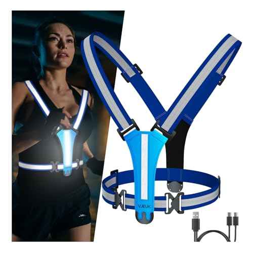 Led Reflective Vest Running Gear£¬7 Lights Colors Light Up Running Vest, Rechargeable High-Visibility Adjustable Vest for Running, Cycling, and Night Activities£¨Green£©